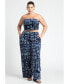 Фото #2 товара Plus Size Printed Velvet Strapless Top