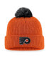 Men's Orange Philadelphia Flyers Team Cuffed Knit Hat with Pom