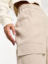 River Island cargo with elasticated hem in dark beige