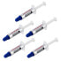 Фото #3 товара StarTech.com Thermal Paste - Pack of 5 Re-sealable Syringes (1.5g / each) - Metal Oxide Compound - CPU Heat Sink Thermal Grease Paste - Thermal paste - 3.07 W/m·K - Carbon - Metal oxide - Silicone - Blue - Silver - White - 0.12 °C/W - 1.7 g/cm³
