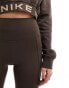 Nike Training One high waisted split hem leggings in baroque brown