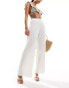 Фото #1 товара ONLY loose fit plisse trouser in off white