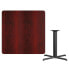 Фото #2 товара 42'' Square Mahogany Laminate Table Top With 33'' X 33'' Table Height Base