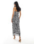 Фото #4 товара Object slinky maxi slip dress in zebra print