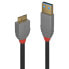 Фото #5 товара Lindy 2m USB 3.2 Type A to Micro-B Cable - Anthra Line - 2 m - USB A - Micro-USB B - USB 3.2 Gen 1 (3.1 Gen 1) - 5000 Mbit/s - Black