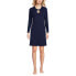 ფოტო #1 პროდუქტის Women's Cotton Interlock Long Sleeve Above the Knee Nightgown