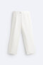 Pleated cotton - linen trousers