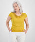 Фото #1 товара Women's Stretch Knit Cowl-Neck Short-Sleeve Top
