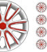 Фото #3 товара 4 x Wheel Trims Hub Caps for 16 Inch Steel Rims Grey Red