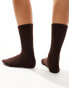 Фото #3 товара Sui Ava Magda pointelle ankle socks in dark brown