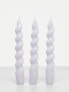 Фото #3 товара MAEGEN Spiral Taper Candle 3-Pack - Lilac