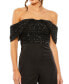 Фото #5 товара Women's Sequined Off The Shoulder Jumpsuit