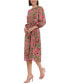 Women's Printed 3/4-Sleeve Midi Dress