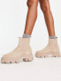 Фото #4 товара ALDO Bigtrek chunky flat ankle boots in beige leather