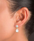 ფოტო #2 პროდუქტის Cubic Zirconia Round & Pear Drop Earrings in 14k Gold-Plated Sterling Silver