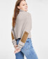 Фото #2 товара Women's Patched Mock Neck Sweater