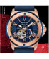 ფოტო #6 პროდუქტის Men's Automatic Marine Star Blue Silicone Strap Watch 45mm