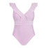 Фото #5 товара Time and Tru One Piece Swimsuit Women’s Size 1X Pink Ruffle V-Neck Sleeveless