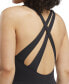 Women's Strappy-Back Sleeveless 7/8 Bodysuit Черный, XL - фото #4