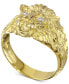 Фото #2 товара Diamond Accent Lion Ring in 10k Gold