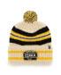 Men's '47 Natural Iowa Hawkeyes Hone Patch Cuffed Knit Hat with Pom