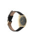 Women's Analog Black Leather Strap Plain Watch 34mm