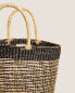 Mini raffia beach tote bag