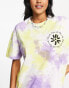 COLLUSION tie dye t-shirt dress with fringing in purple