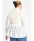 ფოტო #2 პროდუქტის Plus Size Twofer Sweater With Chiffon