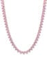 ფოტო #1 პროდუქტის Lab-Created Pink Sapphire Heart All-Around 18" Collar Necklace (31-1/2 ct. t.w.) in Rose-Plated Sterling Silver