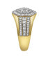 Фото #4 товара World Champ Natural Certified Diamond 1.45 cttw Round Cut 14k Yellow Gold Statement Ring for Men