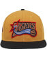 Men's Gold and Black Philadelphia 76ers Hardwood Classics Snapback Hat