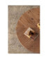 Фото #5 товара 33.86"Modern Retro Splicing Round Coffee Table, Fir Wood Table Top With Gold Cross Legs Base