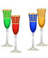 Фото #1 товара Multicolor Champagne Flutes with Gold-Tone Rings, Set of 4