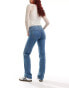 Dr Denim Lexy straight mid waist slim straight leg in pyke mid blue plain wash