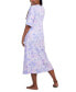 Фото #2 товара Women's Printed 3/4-Sleeve Zip-Front Robe