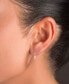 ფოტო #3 პროდუქტის Cubic Zirconia & Enamel Small C-Hoop Earrings, 0.55"