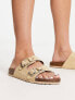 South Beach double band sandal with buckle in beige