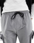 Brave Soul cargo trousers with 3D pockets in light grey