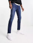 Jack & Jones liam skinny jean in dark blue wash Синий, W31 L30 - фото #1