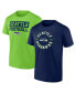 ფოტო #1 პროდუქტის Men's Seattle Seahawks Serve T-Shirt Combo Pack