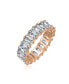 ფოტო #1 პროდუქტის Art Deco Style Color AAA CZ Emerald Cut Cubic Zirconia Eternity Baguette Anniversary Wedding Band Ring For Women .925 Sterling Silver 4MM