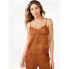 Sofia Intimates by Sofia Vergara Cami Top Women's 3X Bronze Satin Lace Pullover