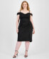 Фото #1 товара Trendy Plus Size Off-Shoulder Spaghetti-Strap Dress