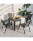 Фото #4 товара Patio 48 Inch Wicker Dining Table for 6 Rectangular Table with Rattan Tabletop