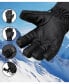 Mens Waterproof Snow Gloves Zipper Pockets Winter Sport Mittens