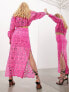 Фото #2 товара Миди-юбка ASOS Edition с вышивкой и разрезами по бокам, розовая