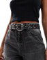 ASOS DESIGN studded waist and hip jeans belt in black