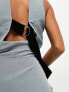 Фото #3 товара ASOS DESIGN sleeveless v-neck dress with d-ring back detail in grey