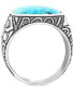 ფოტო #4 პროდუქტის EFFY® Men's Turquoise Eagle Ring in Sterling Silver